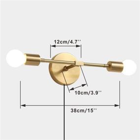 img 3 attached to KCO Lighting Gold Plug In Wall Bra Современный настенный светильник середины века с 2 светильниками Минималистский светильник из необработанной латуни для туалетного столика в спальне