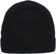 🎩 dahlia men's wool knit winter hat with fleece lining - skullies & beanies logo