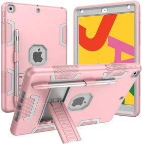 img 3 attached to 📱 Rantice iPad Case 9th/8th/7th Generation: Hybrid Shockproof Rugged Drop Protection Cover with Kickstand for iPad 10.2 inch – Rose Gold (2021/2020/2019 Released)