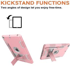 img 2 attached to 📱 Rantice iPad Case 9th/8th/7th Generation: Hybrid Shockproof Rugged Drop Protection Cover with Kickstand for iPad 10.2 inch – Rose Gold (2021/2020/2019 Released)