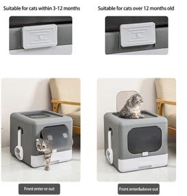 img 1 attached to Foldable Top Entry Cat Litter Box with Lid, Extra Large Space, Drawer Structure, Smell Proof Anti-Splashing, Easy Cleaning - Includes Cat Plastic Scoop