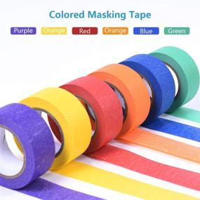 img 3 attached to 🎨 Vibrant Colored Masking Tape Set - 1 Inch Craft Tape, 6 Rolls of Colorful Painters Tape, 240 Feet Total Length - Perfect for DIY Crafts, Decorations, Art Projects, Labeling, and Coding