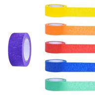 🎨 vibrant colored masking tape set - 1 inch craft tape, 6 rolls of colorful painters tape, 240 feet total length - perfect for diy crafts, decorations, art projects, labeling, and coding logo