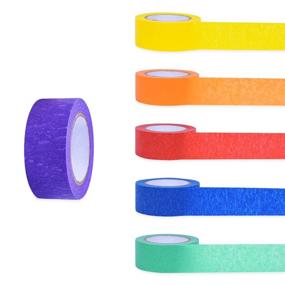 img 4 attached to 🎨 Vibrant Colored Masking Tape Set - 1 Inch Craft Tape, 6 Rolls of Colorful Painters Tape, 240 Feet Total Length - Perfect for DIY Crafts, Decorations, Art Projects, Labeling, and Coding