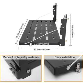 img 3 attached to 🔧 Алюминиевый столик с матово-черным покрытием для кузова задней двери на Wrangler JK, JKU, TJ - задняя складывающаяся полка для хранения напитков и инструментов.