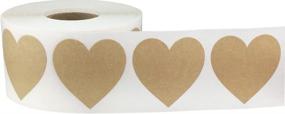 img 3 attached to Natural Brown Kraft Heart Stickers Valentine&#39 Scrapbooking & Stamping