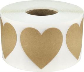 img 4 attached to Natural Brown Kraft Heart Stickers Valentine&#39 Scrapbooking & Stamping