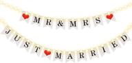 🤵 just married banner with led fairy string light: perfect wedding bunting for bridal shower, engagement, car party & more! logo