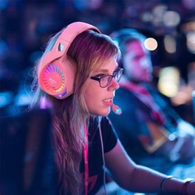 img 2 attached to 🎧 Enhance your Gaming Experience with Nivava K7 Pink Gaming Headset for PS4, Xbox One, PC, Nintendo Switch, PS5, and More!