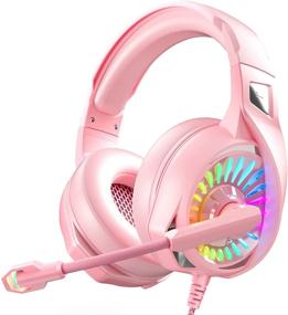 img 4 attached to 🎧 Enhance your Gaming Experience with Nivava K7 Pink Gaming Headset for PS4, Xbox One, PC, Nintendo Switch, PS5, and More!