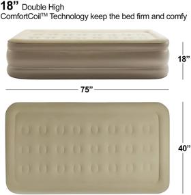 img 3 attached to 💤 Simpli Comfy 18 Inch Raised Twin Inflatable Air Mattress with Built-in AC Pump - Fast Self-Inflating Air Bed for Home & Travel - 75” x 40” x 18 Inch
