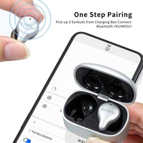 img 1 attached to 🎧 Wireless Earbuds Bluetooth 5.0 - IPX5 Waterproof, Stereo Headphones with Charging Case, Built-in Mic, Premium Sound and Deep Bass for Sports