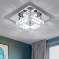 💡 kai modern crystal chandelier: dimmable flush mount ceiling light with adjustable color temperature and led k9 crystal mini stainless steel ceiling lamp logo