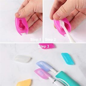 img 2 attached to 🦷 6 Pcs Silicone Toothbrush Covers: Ideal Toothbrush Head Protectors for Travel and Home