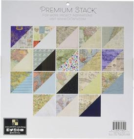 img 1 attached to 🗺️ Die Cuts with a View DCWV Premium Stack-12 x 12-Double-Sided-World Maps-Gold Foil-36 Seat PS-002-00023: Multicolor Crafting Sheets with World Maps and Gold Foil Design