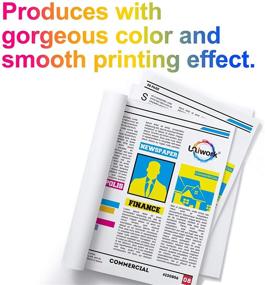 img 1 attached to 🖨️ Uniwork Remanufactured Ink Cartridge Replacement for Epson 252XL - High Yield Ink for Workforce WF-3640, WF-3620, WF-7110, WF-7710, WF-7720, WF-7620 - 4 Black Cartridges in Printer Tray