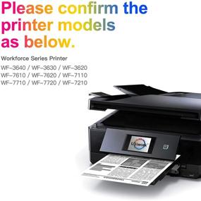 img 3 attached to 🖨️ Uniwork Remanufactured Ink Cartridge Replacement for Epson 252XL - High Yield Ink for Workforce WF-3640, WF-3620, WF-7110, WF-7710, WF-7720, WF-7620 - 4 Black Cartridges in Printer Tray