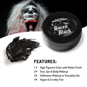 img 1 attached to 💀 Manic Panic Black Raven: Transform with Stunning Body & Face Paint Make-up