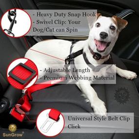img 2 attached to 🚗 SunGrow 2 Dog and Cat Car Seat Belts: Stress-Free Travel in Crate/Kennel, Adjustable & Supports All Cars