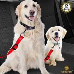 img 3 attached to 🚗 SunGrow 2 Dog and Cat Car Seat Belts: Stress-Free Travel in Crate/Kennel, Adjustable & Supports All Cars
