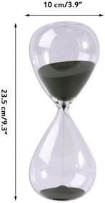 img 2 attached to ⏳ Black Sand Fashion Hourglass Timer - Large Clear Glass, Smooth Measures - Home Decor Xmas Birthday Gift - 60 Minute