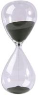 ⏳ black sand fashion hourglass timer - large clear glass, smooth measures - home decor xmas birthday gift - 60 minute logo