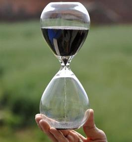 img 1 attached to ⏳ Black Sand Fashion Hourglass Timer - Large Clear Glass, Smooth Measures - Home Decor Xmas Birthday Gift - 60 Minute