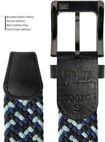 img 2 attached to 👖 Braided BLU Leather Elastic Stretch