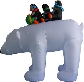 img 2 attached to BZB Goods 8ft Christmas Inflatable - 3 Penguins Riding Polar Bear with LED Lights - Outdoor Indoor Holiday Decor - Blow up Lawn Inflatables for Home Family Decor Yard Decoration