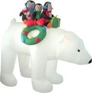 bzb goods 8ft christmas inflatable - 3 penguins riding polar bear with led lights - outdoor indoor holiday decor - blow up lawn inflatables for home family decor yard decoration логотип