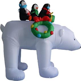 img 3 attached to BZB Goods 8ft Christmas Inflatable - 3 Penguins Riding Polar Bear with LED Lights - Outdoor Indoor Holiday Decor - Blow up Lawn Inflatables for Home Family Decor Yard Decoration