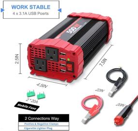 img 2 attached to 🔌 BYGD 500W Car Power Inverter: Versatile DC 12V to 110V AC Converter with Dual Outlets, 4 USB Ports and 3.1A Car Charger Adapter