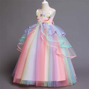 img 3 attached to 🦄 Trendy TTYAOVO Unicorn Party Princess Girls' Dresses: Perfect for Magical Celebrations!