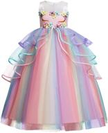 🦄 trendy ttyaovo unicorn party princess girls' dresses: perfect for magical celebrations! logo