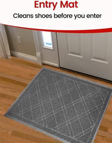 img 2 attached to ✨ XL Grey SlipToGrip Universal Doormat – Anti-Slip, Durable & Washable – Ideal for Entrance, Front Door, Garage, Porch, Patio – 42” x 35” Low Profile Mat that Absorbs Dirt & Dust – Indoor & Outdoor Use