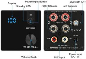 img 3 attached to 🔊 SMSL SA100 50 Вт x 50 Вт Bluetooth 5.0 усилитель - 2-канальный стерео аудиоусилитель с регулятором высоких и низких частот - Настольный усилитель (черный)