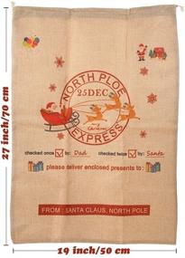 img 3 attached to 🎅 2 Pack Santa Sacks: Large Canvas Bags for Christmas Gifts & Presents Storage - 19 x 27 Inch