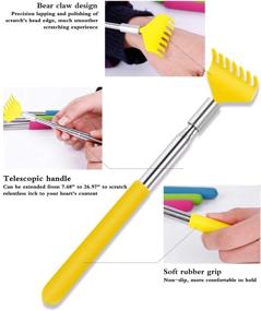 img 3 attached to UNOOE Metal Back Scratcher Set: Extendable, Portable & Retractable (4 PCS)