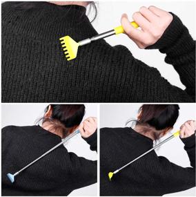 img 1 attached to UNOOE Metal Back Scratcher Set: Extendable, Portable & Retractable (4 PCS)