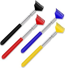 img 4 attached to UNOOE Metal Back Scratcher Set: Extendable, Portable & Retractable (4 PCS)