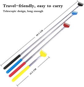 img 2 attached to UNOOE Metal Back Scratcher Set: Extendable, Portable & Retractable (4 PCS)