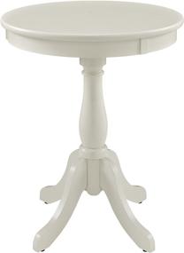 img 4 attached to 🪑 White Powell Furniture Round Accent Table