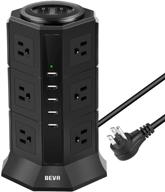 🔌 beva power strip tower – flat plug surge protector with 12 ac outlets, 5 usb ports, 1050 joules, 15a/1875w, multi protection, 6ft long cord extension cable – ideal for home office [etl listed] logo