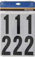 📬 hillman 843445 reflective adhesive mailbox number pack, 3", black & white логотип