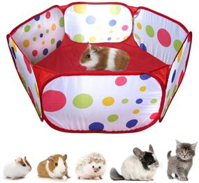 img 4 attached to Foldable Guinea Pig Playpen by Rypet - Portable Exercise Fence for Small Animals, Perfect for Guinea Pigs, Hedgehogs, Hamsters, Chinchillas, and Rabbits – Pop Open Design for Indoor and Outdoor Use
