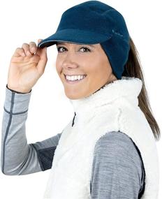 img 2 attached to 🧥 Stay Warm and Fashionable with the TrailHeads Fleece Ponytail Hat with Drop Down Ear Warmer for Women