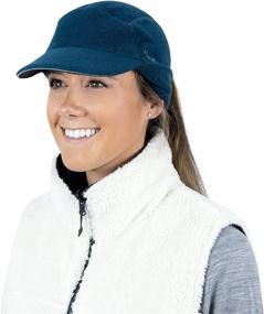 img 4 attached to 🧥 Stay Warm and Fashionable with the TrailHeads Fleece Ponytail Hat with Drop Down Ear Warmer for Women