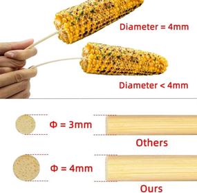 img 2 attached to 🍢 200-Pack of 12" Natural Bamboo Skewers for Grilling, BBQ, Kabob, Shish, Appetizer, Fruit, Chocolate Fountain, Cocktail, BBQ, Bamboo Sticks, Wooden Skewers (0.16"/4mm Diameter)