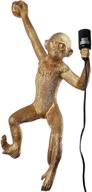 🐵 chabei vintage resin monkey wall lamp for living room, children's bedroom, and club decoration - industrial wall lighting fixture (gold, right hand) logo