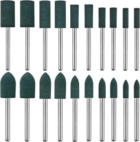 img 4 attached to 🔧 20 Pieces of Rubber Polishing Burrs Bits in Bullet and Cylinder Shapes — Mounted Point Polishing Bits Rubber Wheel Bit for Electric Drills and Rotary Tools — 3mm Mandrel